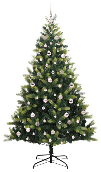 Umělý skládací vánoční stromeček 300 LED Zelená 210 cm PVC a PE 3396002