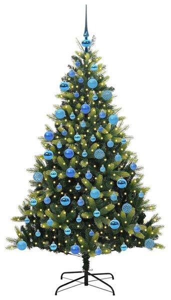 Umělý skládací vánoční stromeček 300 LED Zelená 180 cm PVC a PE 3395998