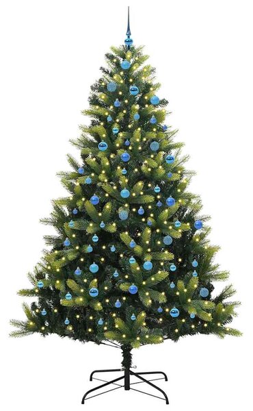 Umělý skládací vánoční stromeček 300 LED Zelená 240 cm PVC a PE 3396016