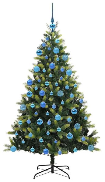 Umělý skládací vánoční stromeček 300 LED Zelená 180 cm PVC a PE 3395998