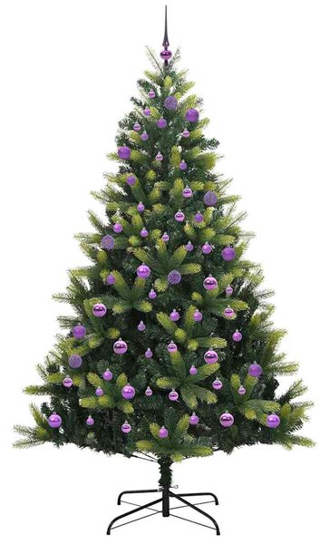 Umělý skládací vánoční stromeček 300 LED Zelená 240 cm PVC a PE 3396015