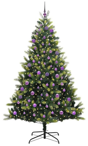 Umělý skládací vánoční stromeček 300 LED Zelená 180 cm PVC a PE 3395997