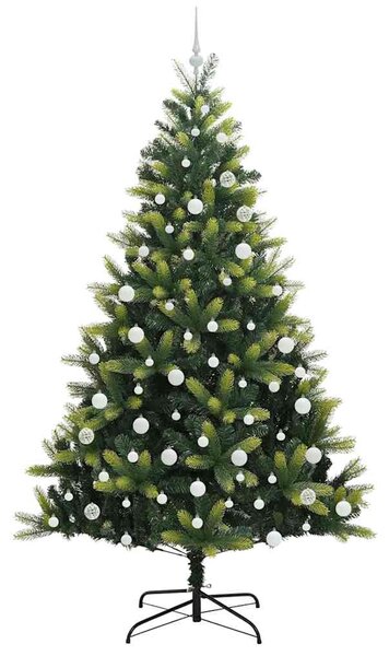Umělý skládací vánoční stromeček 300 LED Zelená 210 cm PVC a PE 3396003