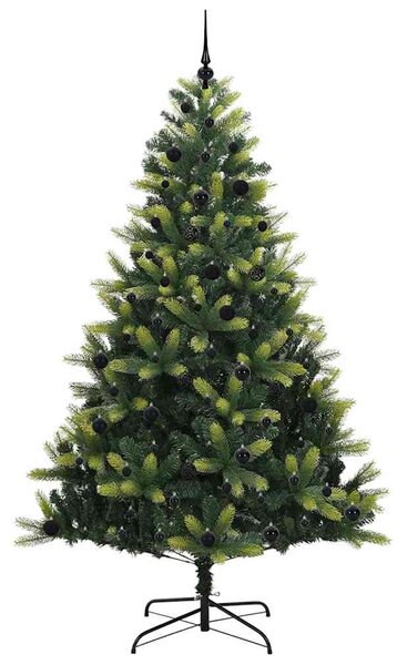 Umělý skládací vánoční stromeček 300 LED Zelená 240 cm PVC a PE 3396010