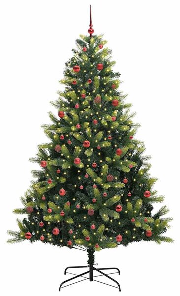 Umělý skládací vánoční stromeček 300 LED Zelená 210 cm PVC a PE 3396000