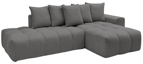 -25 % Dny MOMENTI– Bobochic Paris Tmavě šedá rohová pohovka Mont-Blanc 313 cm, pravá