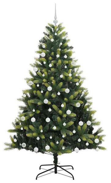 Umělý skládací vánoční stromeček 300 LED Zelená 180 cm PVC a PE 3395994