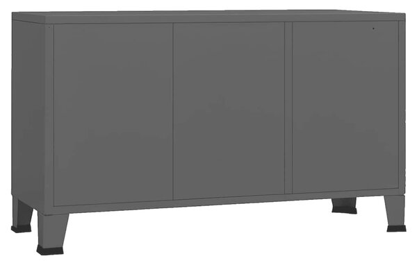 Industriální příborník černý 105 x 35 x 62 cm kov a sklo 339608
