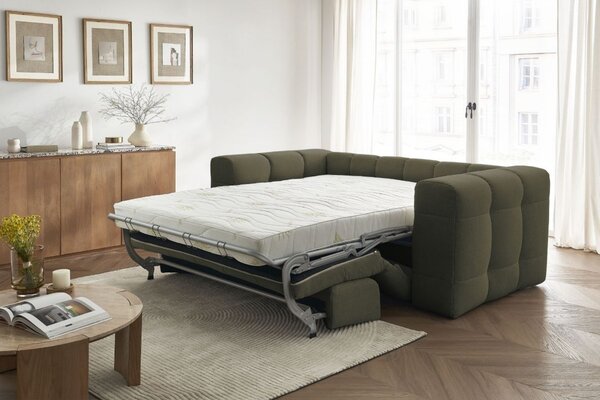-25 % Dny MOMENTI– Bobochic Paris Zelená rozkládací pohovka Cloud 228 cm