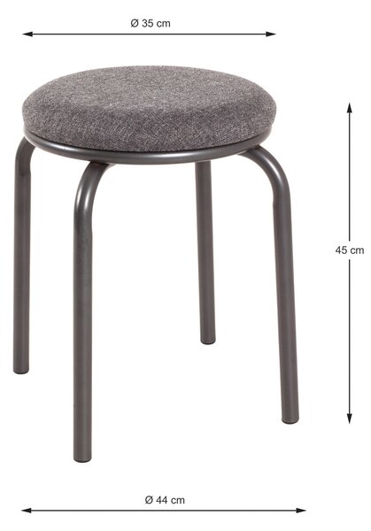 STOHOVATELNÁ STOLIČKA, kov, textil, 46/45/46 cm Carryhome - Taburety