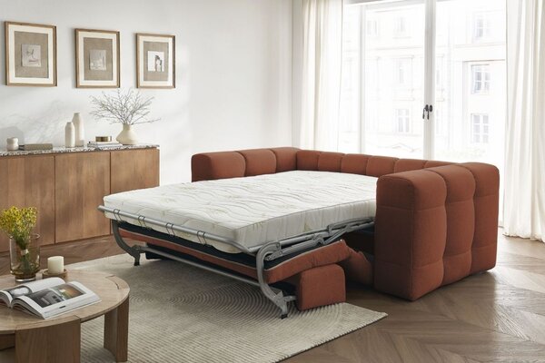 -25 % Dny MOMENTI– Bobochic Paris Terakotově oranžová rozkládací pohovka Cloud 228 cm