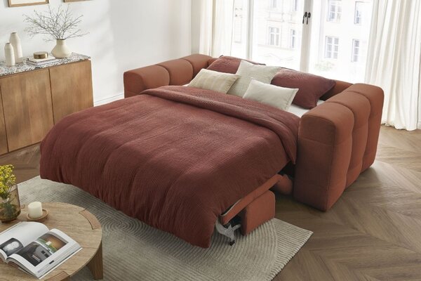 -25 % Dny MOMENTI– Bobochic Paris Terakotově oranžová rozkládací pohovka Cloud 228 cm