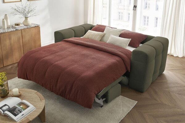 -25 % Dny MOMENTI– Bobochic Paris Zelená rozkládací pohovka Cloud 228 cm