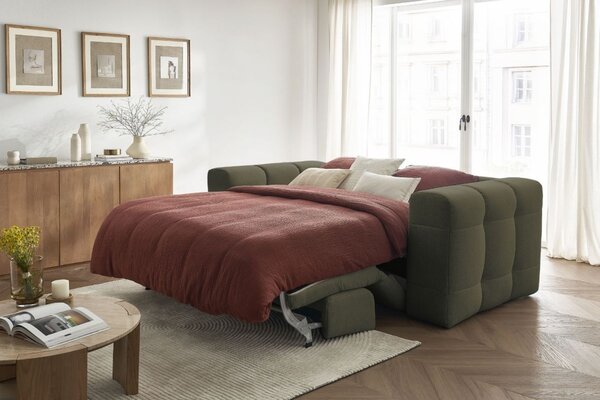 -25 % Dny MOMENTI– Bobochic Paris Zelená rozkládací pohovka Cloud 228 cm