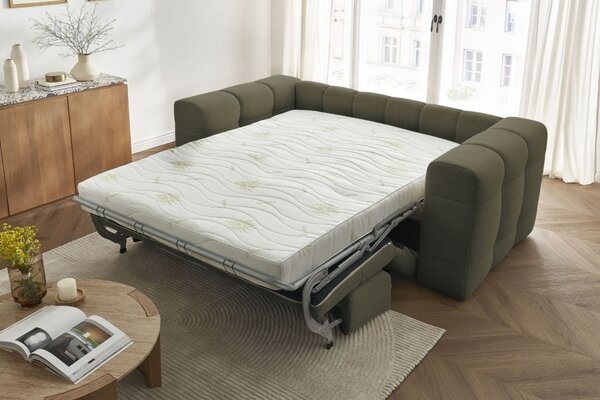 -25 % Dny MOMENTI– Bobochic Paris Zelená rozkládací pohovka Cloud 228 cm
