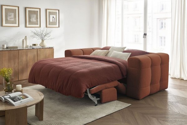 -25 % Dny MOMENTI– Bobochic Paris Terakotově oranžová rozkládací pohovka Cloud 228 cm