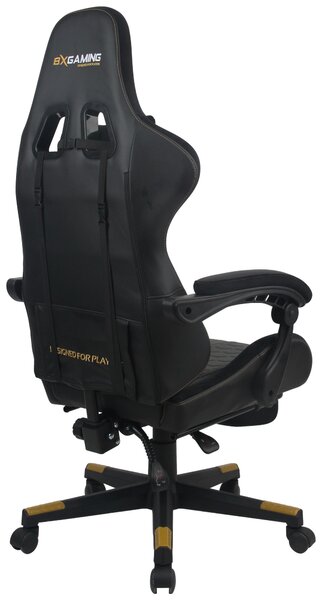 HERNÍ ŽIDLE, vzhled kůže, samet, černá BX Gaming - Herní židle