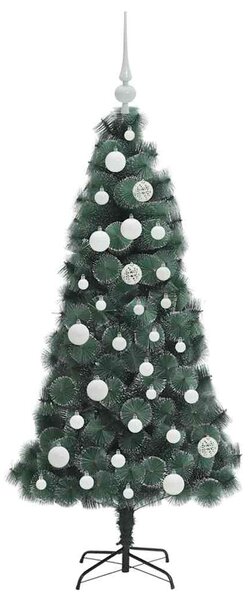 Umělý osvětlený vánoční stromeček s sadou koulí Zelená 120 cm 3396144