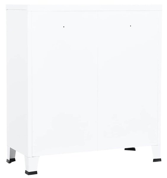 Industriální úložná skříň bílá 90 x 40 x 100 cm ocel 339624