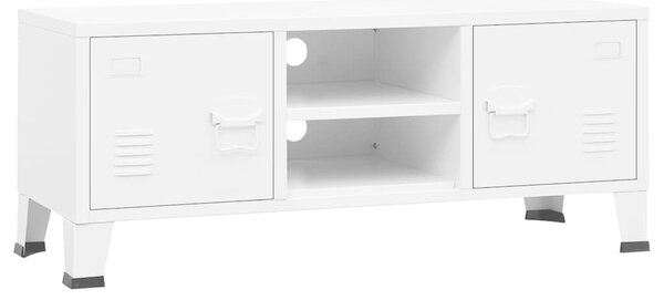 Industriální TV skříňka bílá 105 x 35 x 42 cm kov 339619