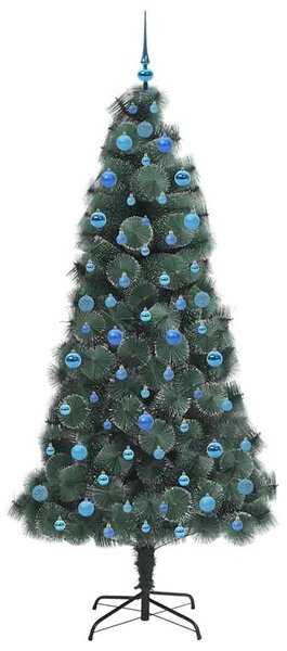 Umělý osvětlený vánoční stromeček se sadou koulí Zelená 210 cm 3396185