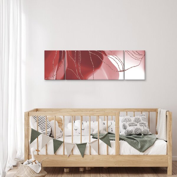 Obraz - Červená abstraktní květina N⁰1 (170x50 cm)