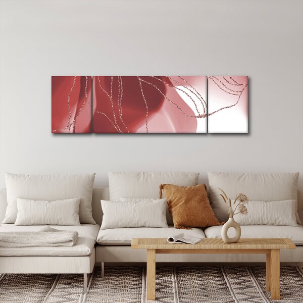 Obraz - Červená abstraktní květina N⁰1 (170x50 cm)