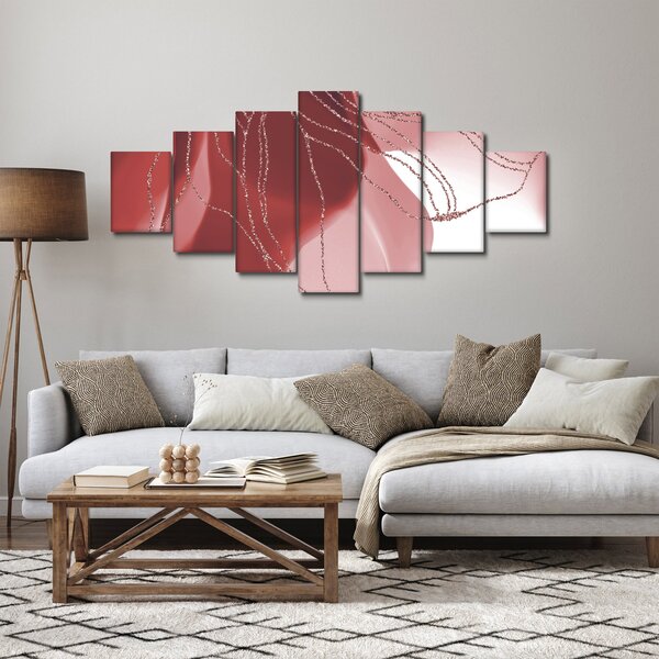 Obraz - Červená abstraktní květina N⁰1 (210x100 cm)