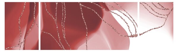 Obraz - Červená abstraktní květina N⁰1 (170x50 cm)