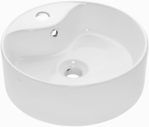 Invena Granada umyvadlo 41x41 cm kulatý na pult bílá lesk CE-44-001