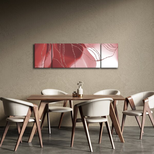 Obraz - Červená abstraktní květina N⁰1 (170x50 cm)