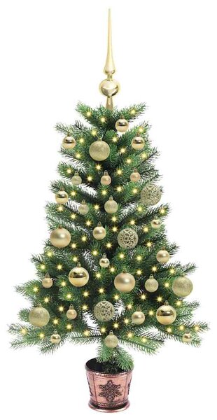 Vánoční stromeček s 150 LED diodami s stojanem Zelená 90 cm PE 3396304