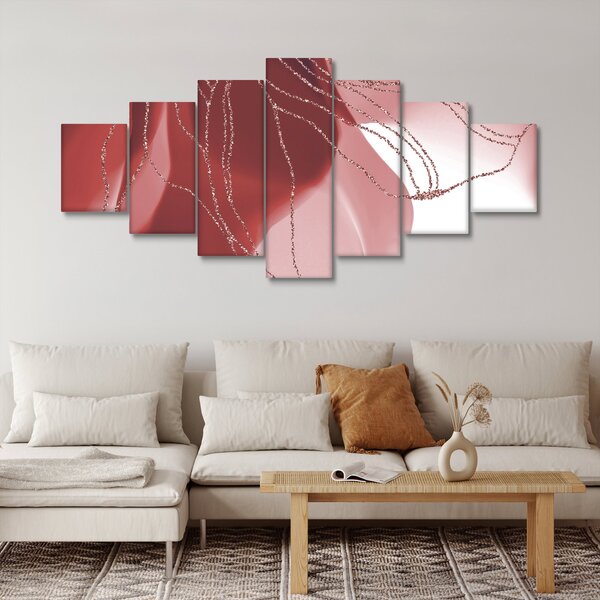 Obraz - Červená abstraktní květina N⁰1 (210x100 cm)