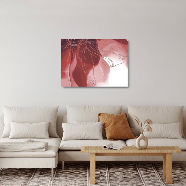 Skleněný obraz - Červená abstraktní květina N⁰1 (70x50 cm)