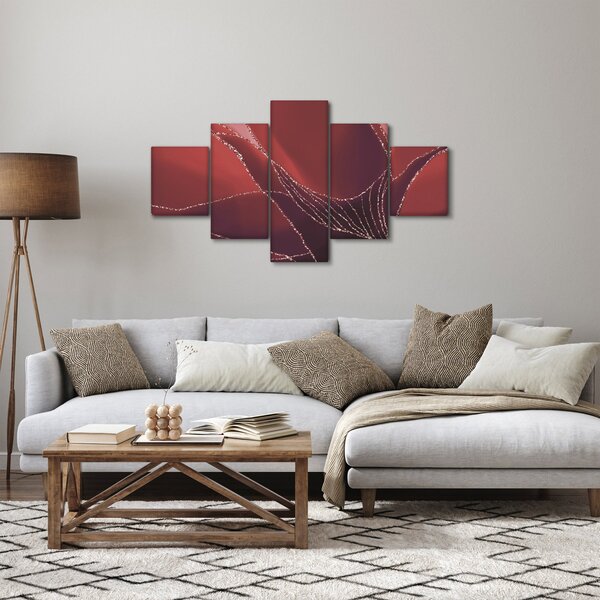 Obraz - Červená abstraktní květina N⁰2 (125x70 cm)