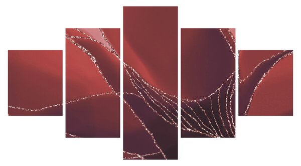 Obraz - Červená abstraktní květina N⁰2 (125x70 cm)