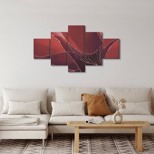 Obraz - Červená abstraktní květina N⁰2 (125x70 cm)