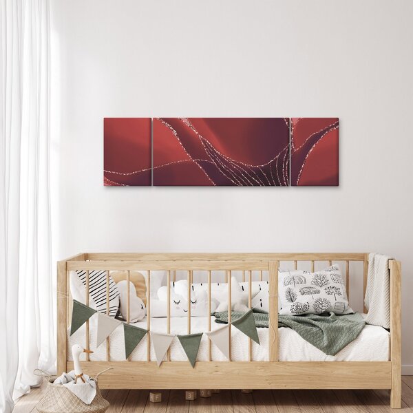 Obraz - Červená abstraktní květina N⁰2 (170x50 cm)