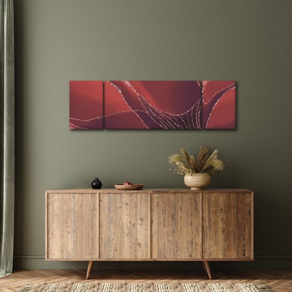 Obraz - Červená abstraktní květina N⁰2 (170x50 cm)