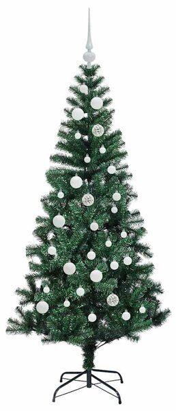 Umělý osvětlený vánoční stromeček Zelená 150 cm PVC a kov 3396752