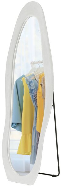 HOMCOM Zrcadlo v Plné Délce, 160 x 50 cm, Nepravidelné Vlnité Podlahové Zrcadlo s Sametovým Rámem, Velké Nástěnné Zrcadlo, Zrcadlo pro Líčení do Obýva