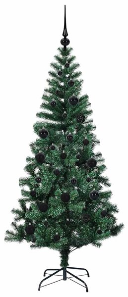 Umělý osvětlený vánoční stromeček Zelená 150 cm PVC a kov 3396750