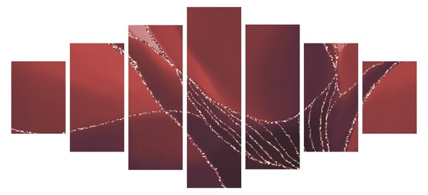 Obraz - Červená abstraktní květina N⁰2 (210x100 cm)