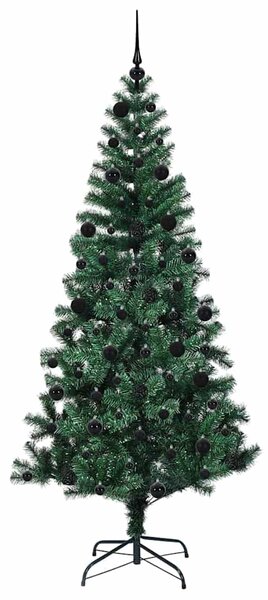 Umělý osvětlený vánoční stromeček Zelená 210 cm PVC a kov 3396776
