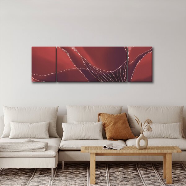 Obraz - Červená abstraktní květina N⁰2 (170x50 cm)