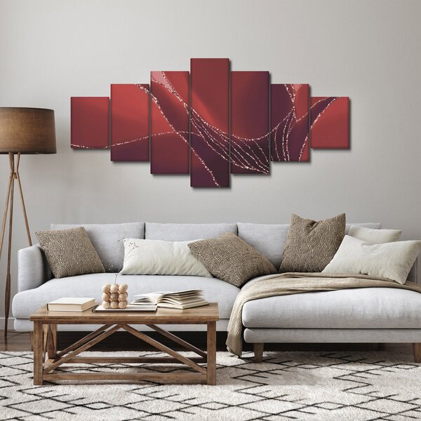 Obraz - Červená abstraktní květina N⁰2 (210x100 cm)