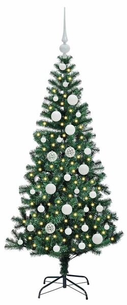 Umělý osvětlený vánoční stromeček Zelená 120 cm PVC a kov 3396739