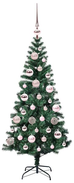 Umělý osvětlený vánoční stromeček Zelená 120 cm PVC a kov 3396738