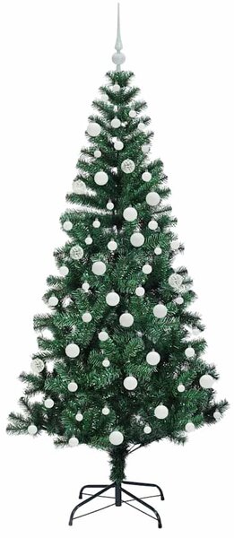 Umělý osvětlený vánoční stromeček Zelená 180 cm PVC a kov 3396765