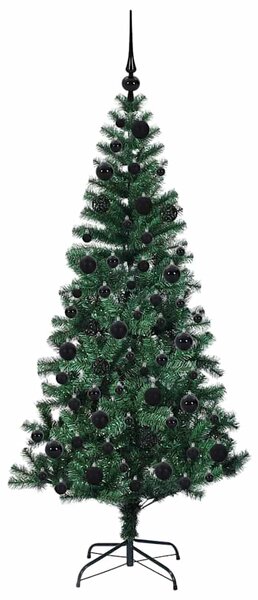 Umělý osvětlený vánoční stromeček Zelená 180 cm PVC a kov 3396763